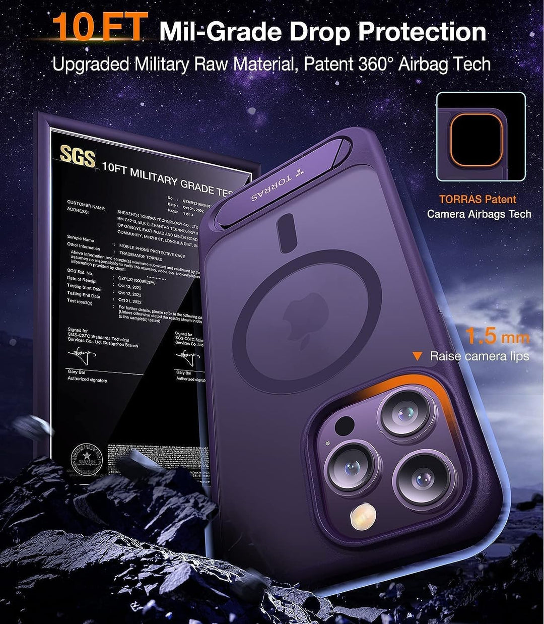 TORRAS für iPhone 14 Pro Max Hülle für MagSafe [Zertifizierte Militärschutz & Upgraded TOP Magnetkra