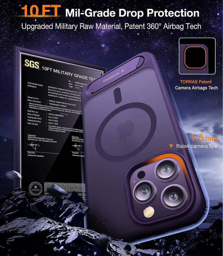 TORRAS für iPhone 14 Pro Max Hülle für MagSafe [Zertifizierte Militärschutz & Upgraded TOP Magnetkra