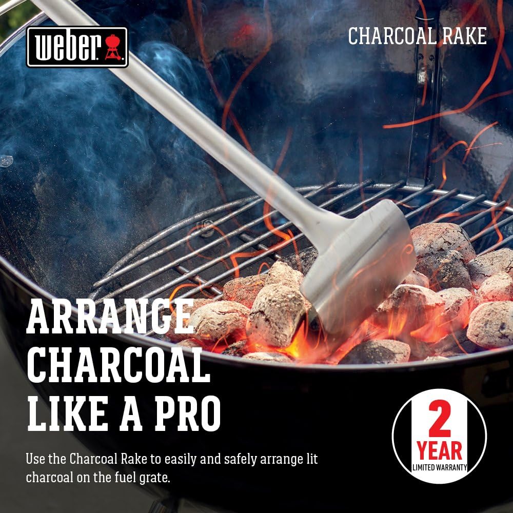 Weber 10615 Grillkohle Rechen silber Leicht zu öffnende