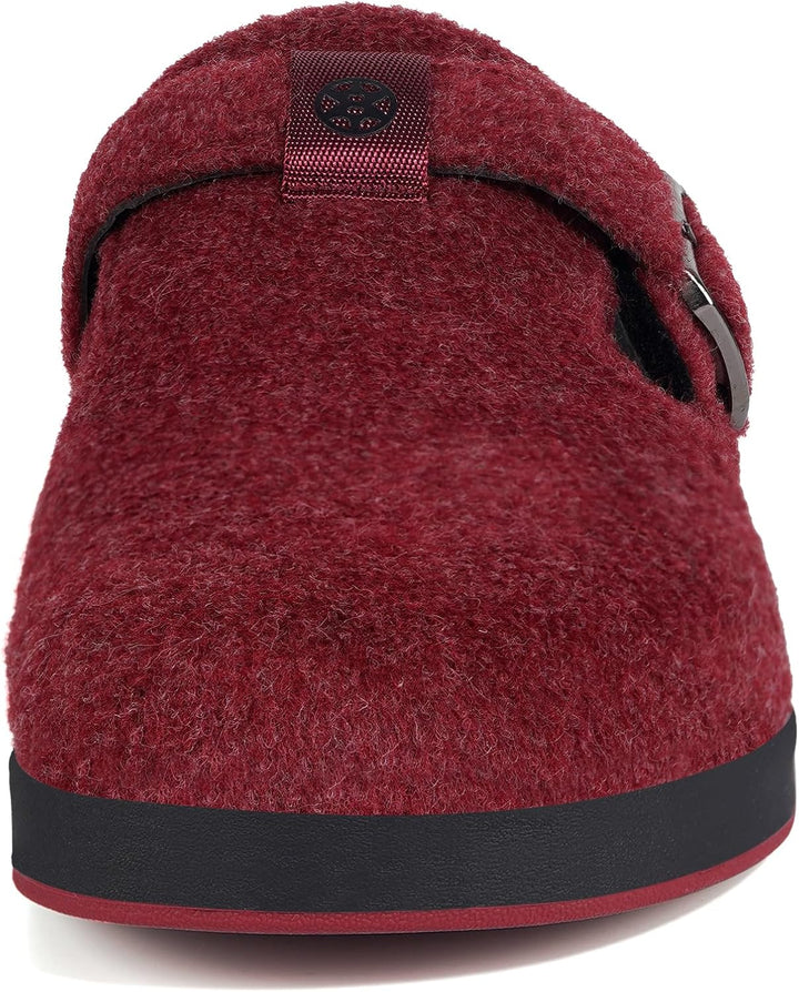 Sisttke Hausschuhe Damen Herren Filzpantoffeln Unisex Winter Geschlossen Pantoffeln mit Wechselfussb