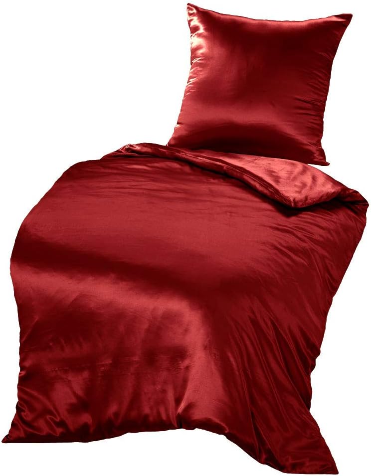 THXSILK Seidenbettwäsche Set 2 teilig, Bettbezug 135 x 200 cm und 80 x 80 cm Kissenbezug, Hypoallerg