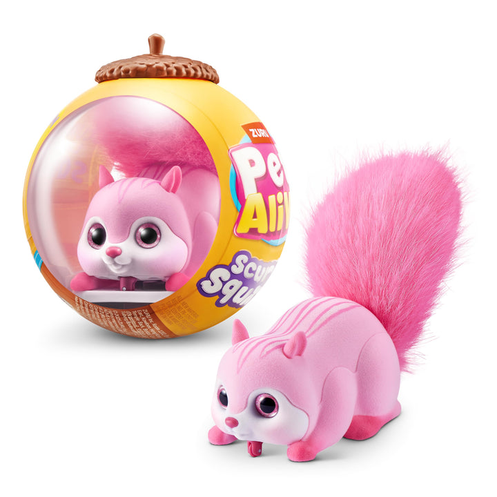 Pets Alive Scurry'n Squirrel Rosa von ZURU – Interaktives Roboter-Haustier, Bewegliches Eichhörnchen