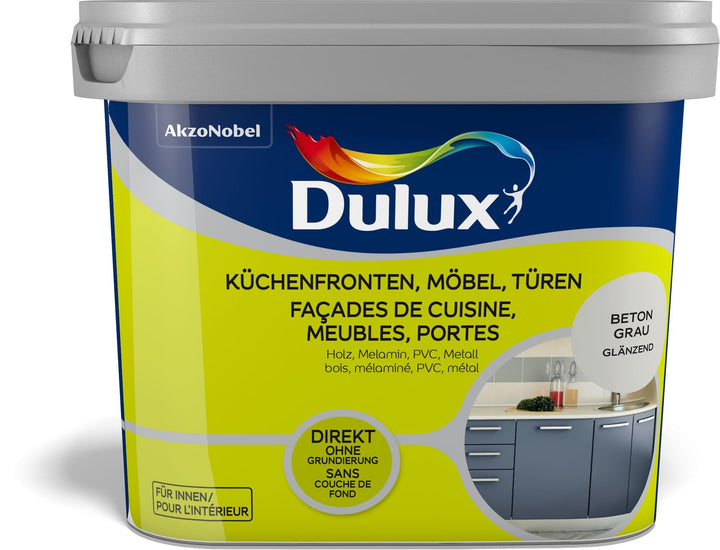 Dulux Fresh Up Farbe für Küchen, Möbel, Türen, 750ml, BETON GRAU, glänzend | einfache Renovierung +
