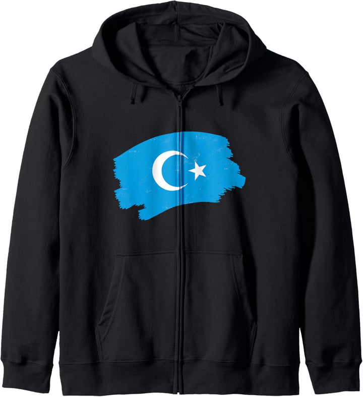 Uiguren Flagge - Solidarität für Muslime in China Kapuzenjacke