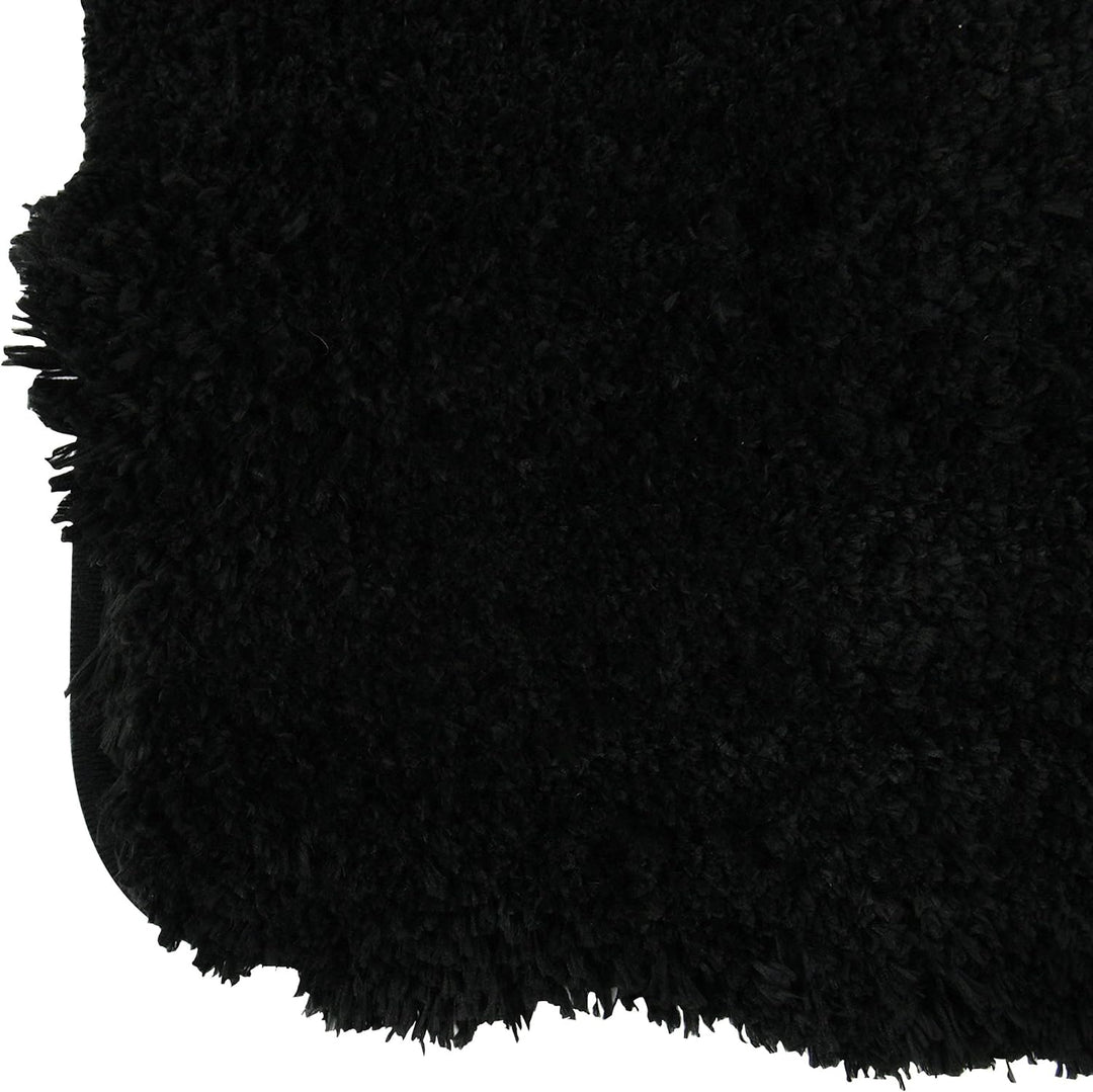 MSV 140872 Badematte Mikrofaser Hochflor flauschig 50x70 cm – Schwarz Schwarz 50 x 70 cm (Rechteckig