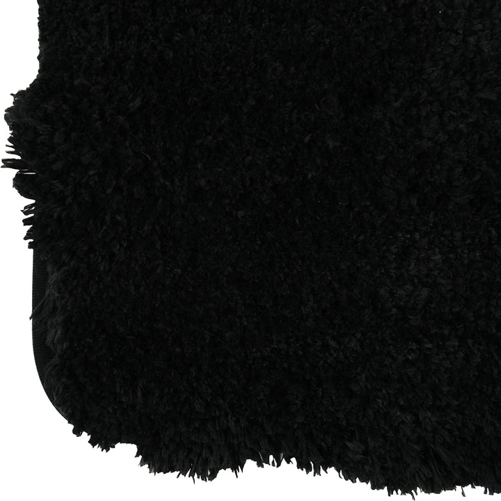 MSV 140872 Badematte Mikrofaser Hochflor flauschig 50x70 cm – Schwarz Schwarz 50 x 70 cm (Rechteckig