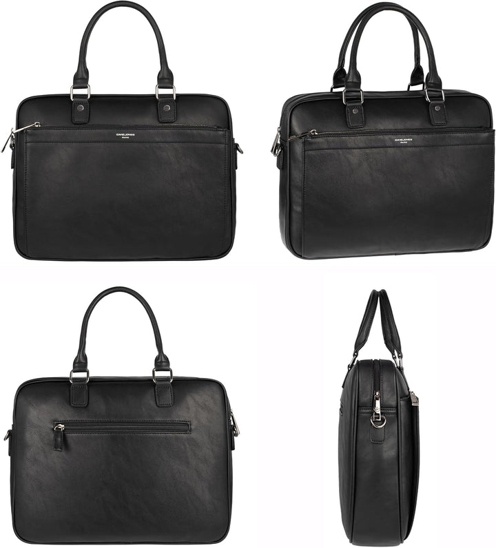 David Jones - Herren Grosse Aktentasche - Mann 15 Zoll Laptoptasche - PU Leder Arbeitstasche Busines
