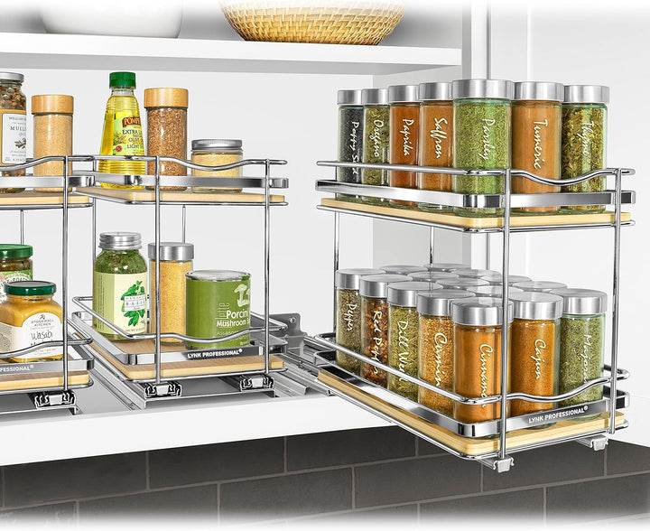 Lynk Professional® Élite™ Gewürzregal für Schrank, ausziehbar, 16,5 cm breit, ausziehbares Gewürzreg