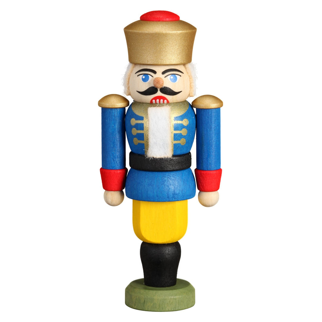 Seiffener Volkskunst Nussknacker König 9cm (blau), Blau