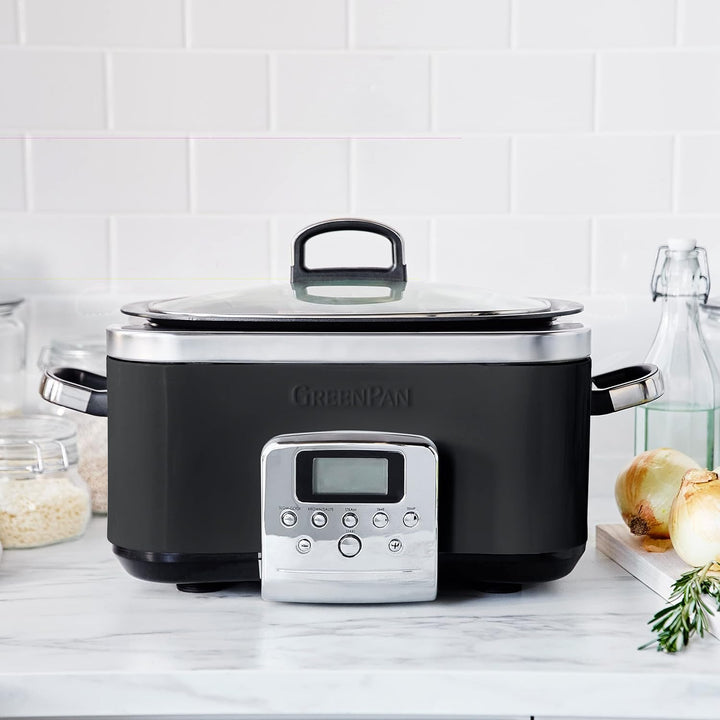 GreenPan Slow Cooker, 6 Liter, PFAS-frei, Schwarz Slow Cooker Schwarz