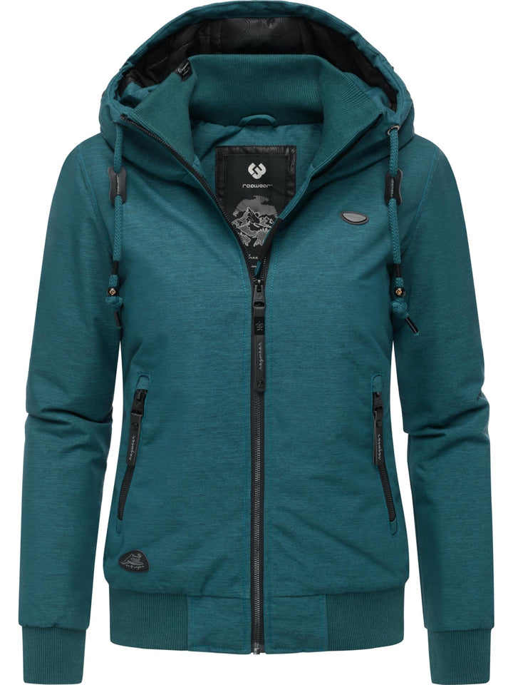 Ragwear Damen warme wasserdichte Winterjacke Outdoorjacke mit Kapuze Nuggie Melange XS-6XL XS Pine G