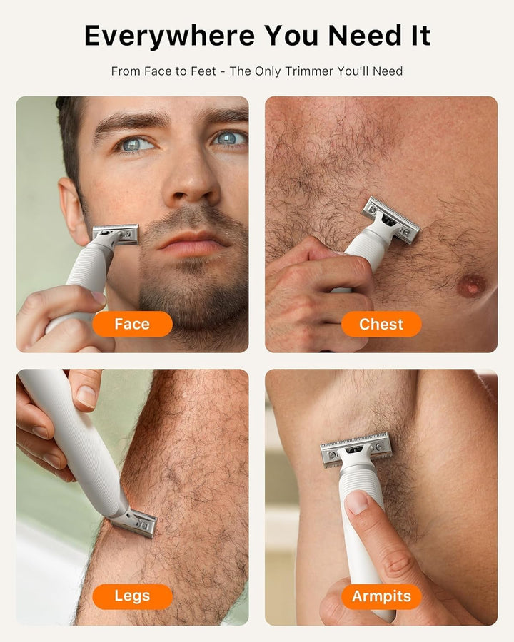 Elektrischer Intim- & Körperhaartrimmer – Schmerzloser Barttrimmer für Männer, All-in-One Body Groom