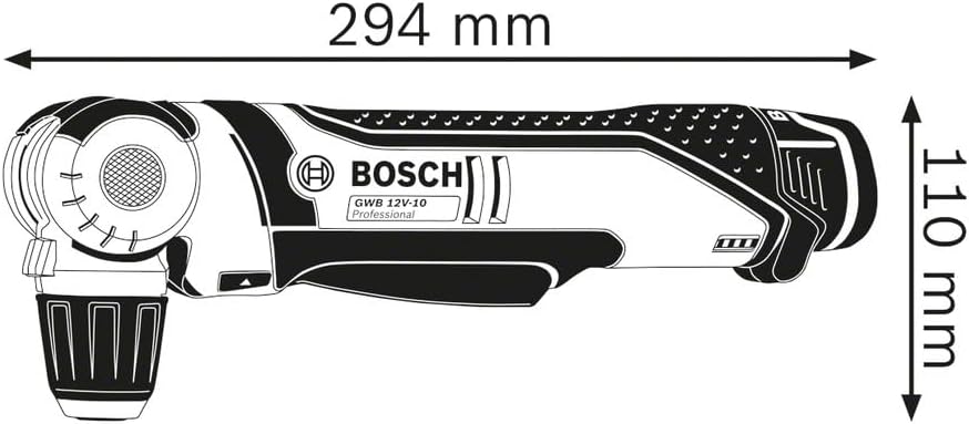 Bosch Professional 12V System Akku Winkelbohrmaschine GWB 12V-10 (inkl. 1/2 L-BOXX-Einlage für Zubeh