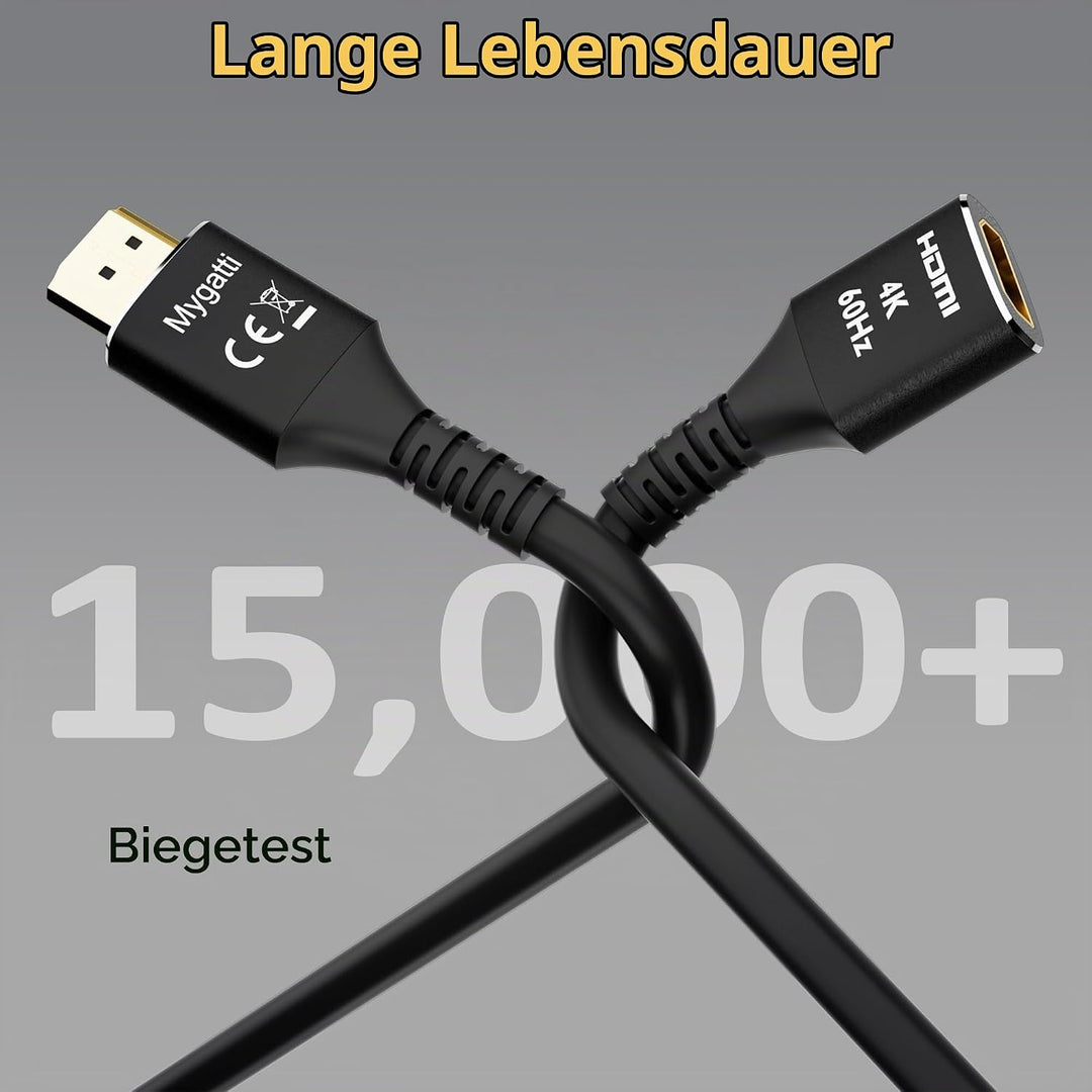 HDMI 2.0 Verlängerungskabel(10 Meter),HDMI Stecker auf Buchse 4K@60Hz, HDMI Kabel, HDMI Extender,kom