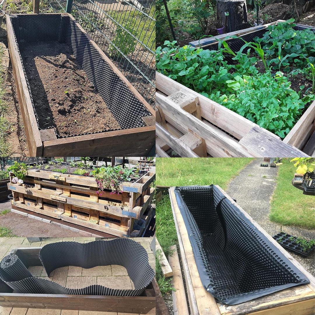 Handelskönig Hochbeetfolie Noppenfolie Noppenbahn Grundmauerschutz 1 m x 10 m = 10 m² Dichtungsbahn