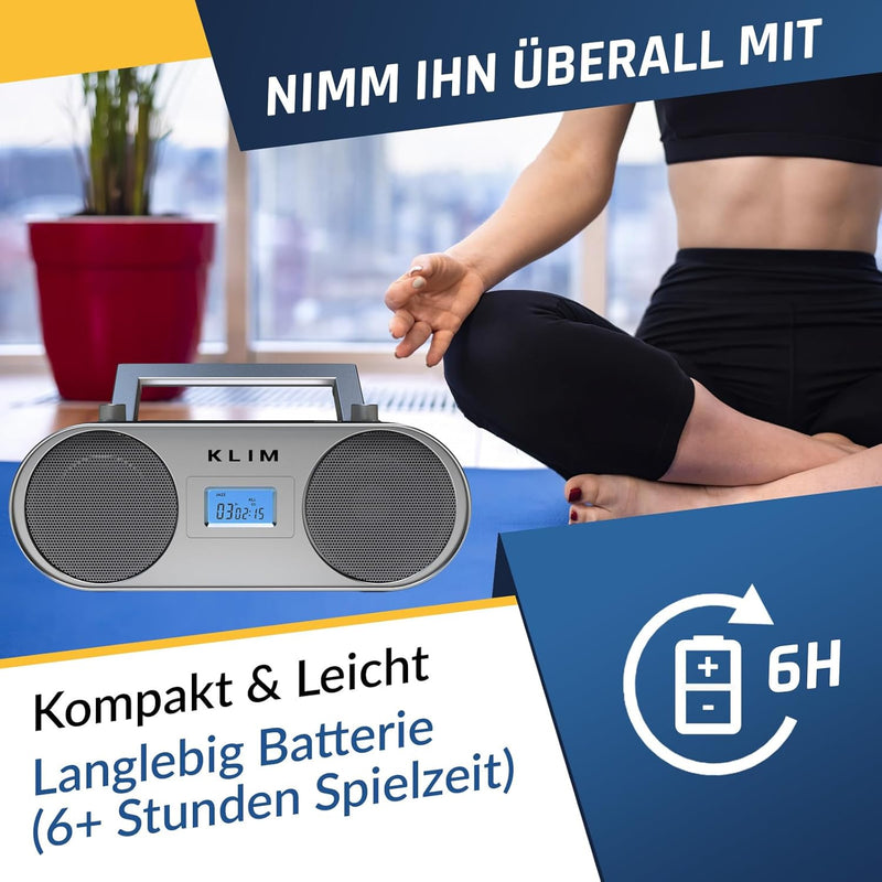 KLIM Boombox B4 Radio mit CD Player + AM/FM Radio, MP3, Bluetooth, AUX, USB + NEU 2024 + CD Player t