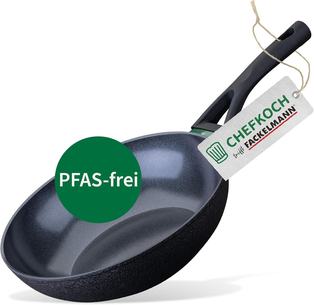 FACKELMANN Chefkoch trifft Keramik-Wokpfanne Hamburg Ø 28 cm – Hochwertige Antihaftbeschichtung, Erg