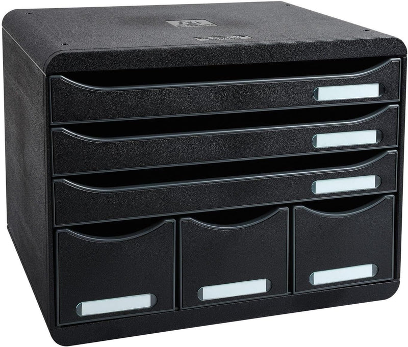 Exacompta 306714D Ablagebox Glossy Querformat mit 6 Schubladen für DIN A+ Dokumente. Belastbare Schu