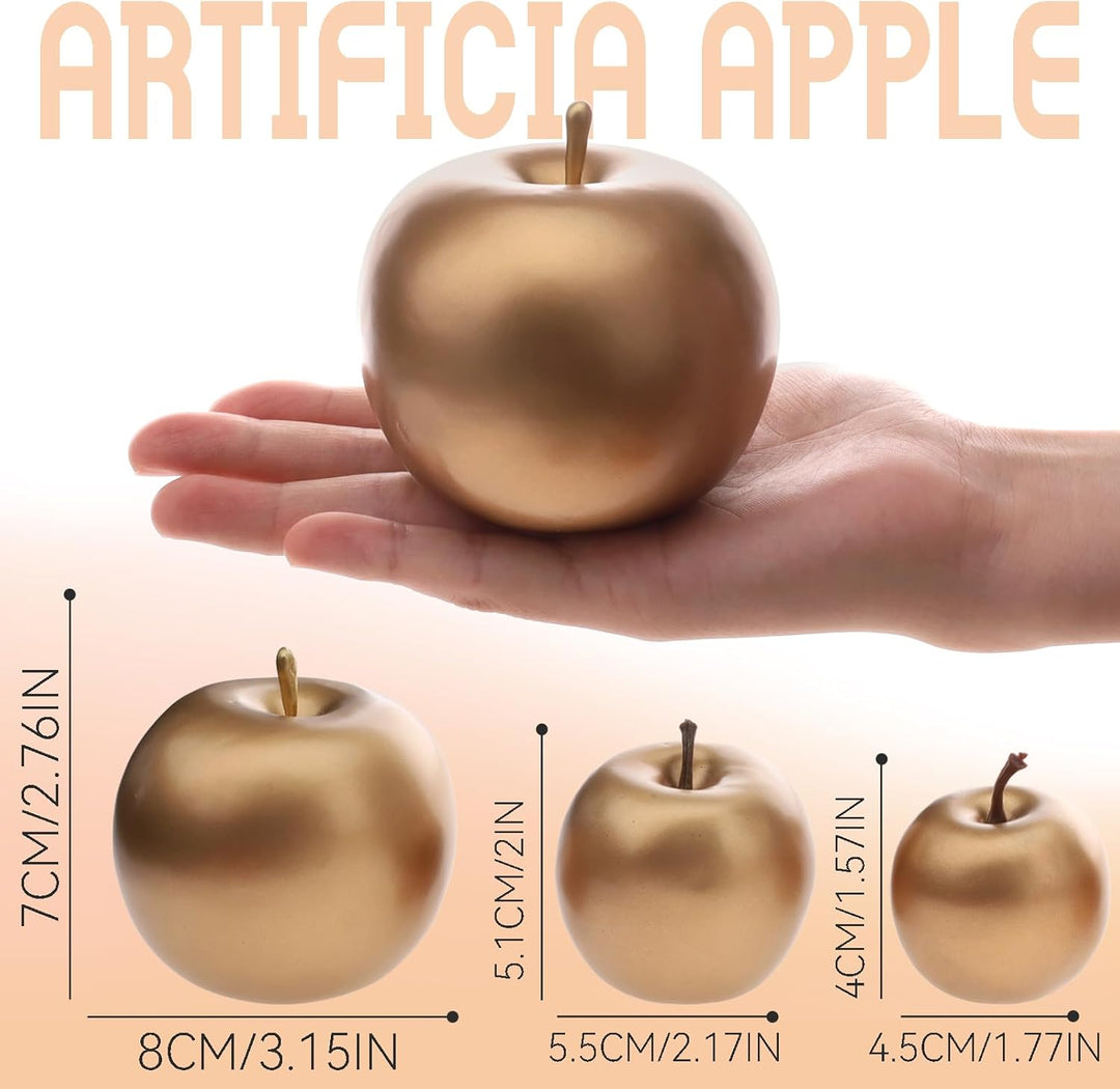 Gresorth 15 Stück Künstliche Goldene Apfel Dekoration Gefälschte Obst Modell Lebensecht Gemüse Anzei