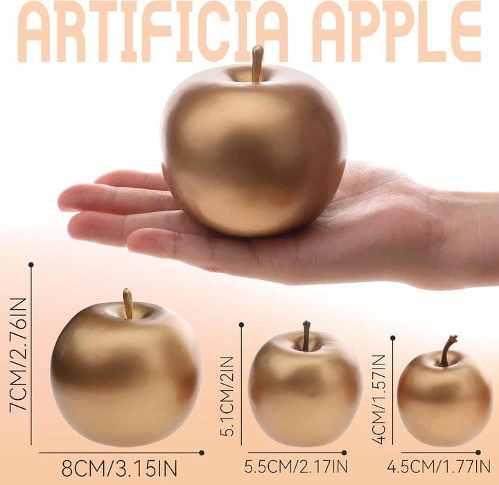 Gresorth 15 Stück Künstliche Goldene Apfel Dekoration Gefälschte Obst Modell Lebensecht Gemüse Anzei