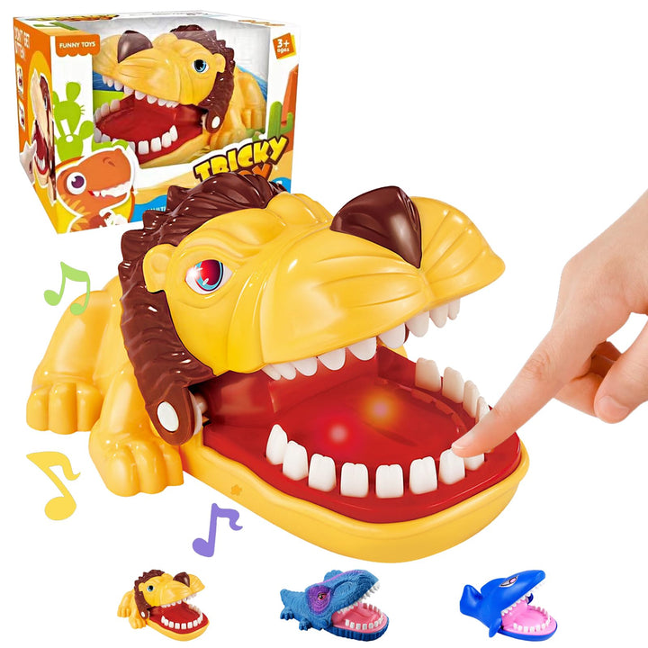 LUKIUP Krokodil Spiel Croco Doc Spiel, Löwe/Krokodil/Hai Krokodil Zähne, Spielzeug Krokodil Zähne Kr