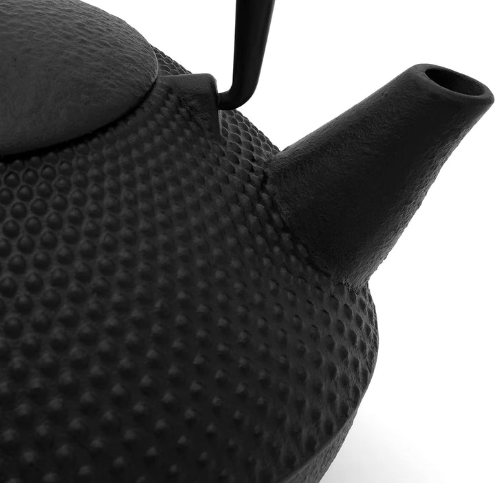 Bredemeijer asiatische gusseiserne Teekanne 1.0 L mit Teefilter - emaillierte Schwarze Gusskanne