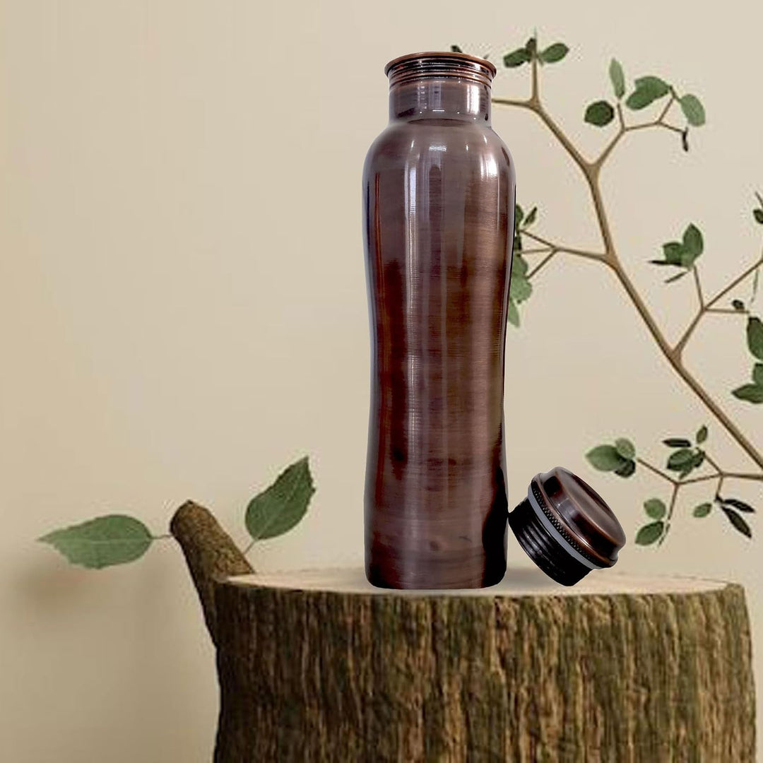 ayurvedische Kupfer-Wasserflasche, auslaufsicheres naturreines Kupfergefäss 900ml/30oz 900 ml Design