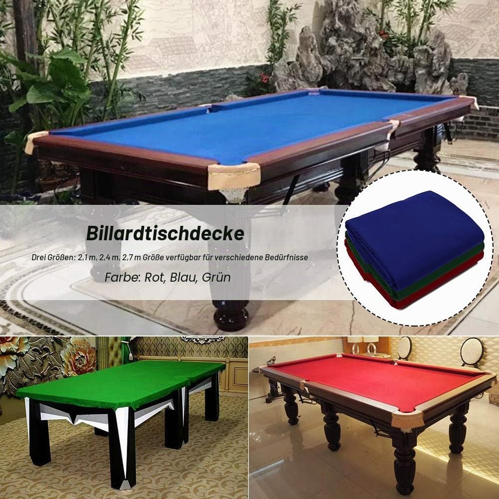 Billard-Tischtuch – gekämmte Wolle + Nylon-Billardtuch – Home Hotel 7/8/9 Fuss Teppich 6 Stück Strei