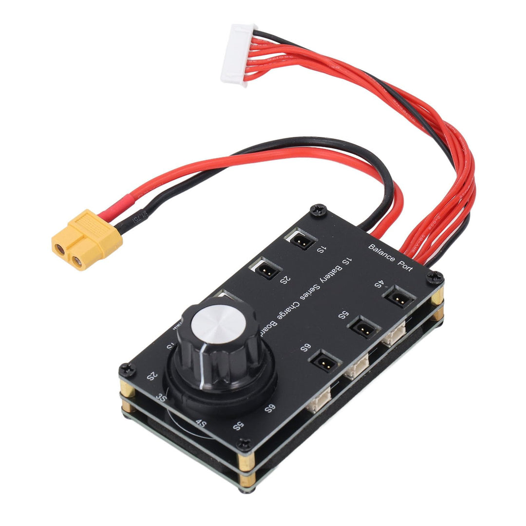 6-Kanal LiPo Batterie Balancer Ladeplatine 1S mit PH2.0- und BT2.0-Anschlüssen und drehbarem Schalte