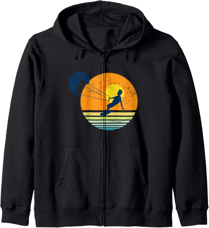Kiteboard Gift Retro Style Kiteboarding Kapuzenjacke
