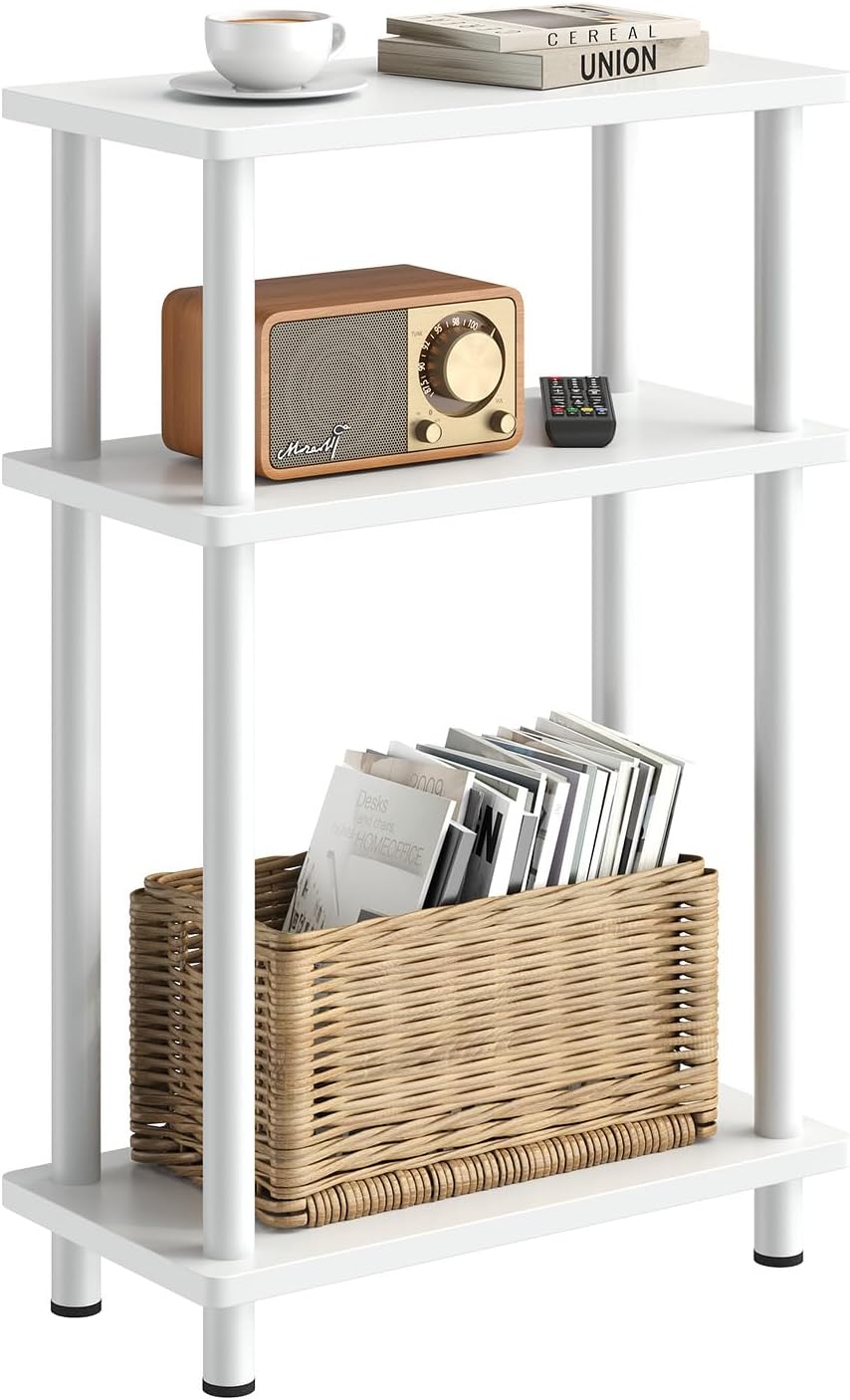 APICIZON Beistelltisch Schmal 3 Tier Beistelltisch Holz, 40x18x61.5CM, Nachttisch Schmal mit Staurau