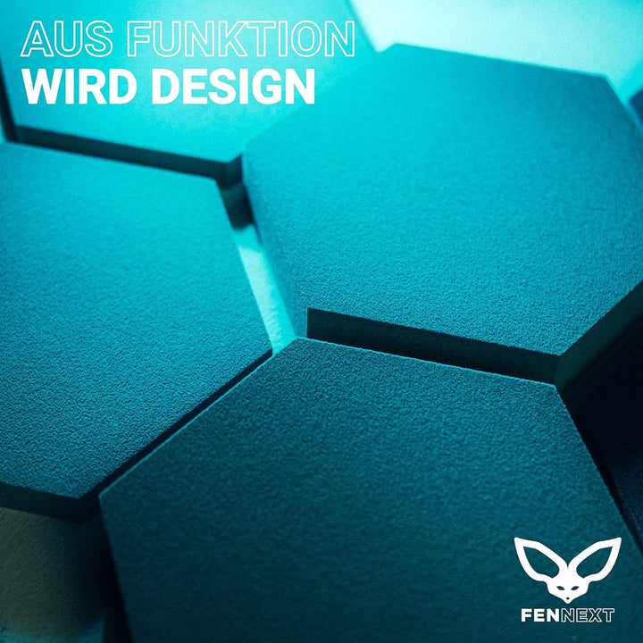 FENNEXT ® Velvet Schallabsorber Wand - Dekorative Hexagon Akustikpaneele für Gaming, YouTube Studio,