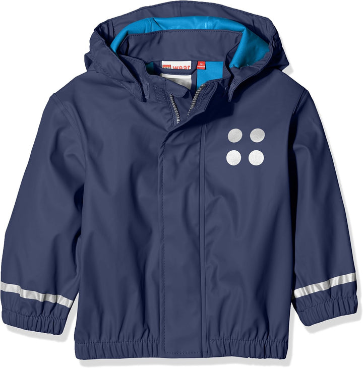 LEGO Wear Baby-Jungen Justice 101-RAIN Jacket Regenjacke Blau (Dark Navy 589) 3 Jahre, Blau (Dark Na