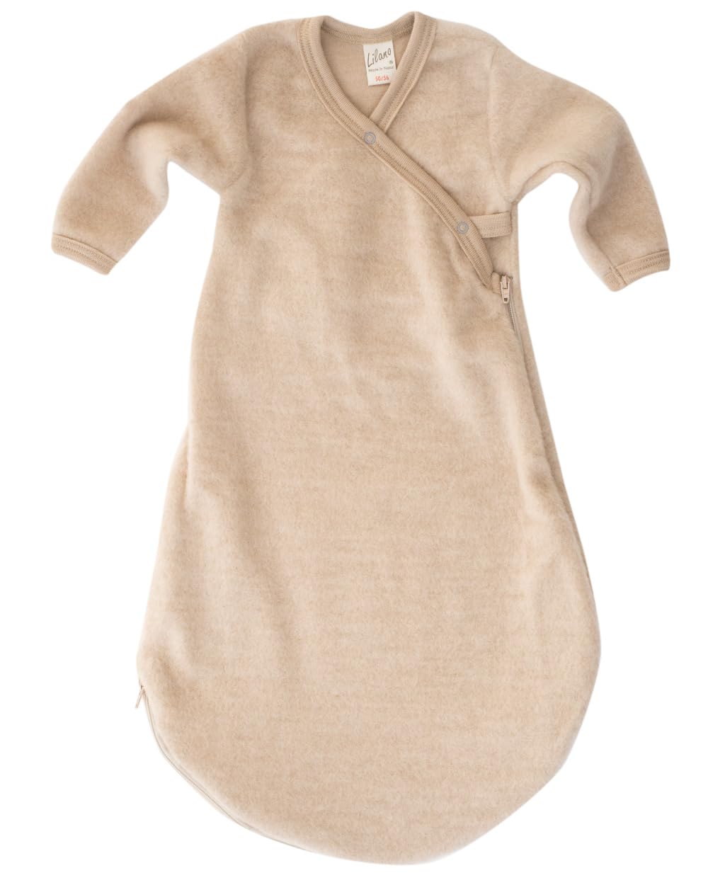 Lilano, Merino Wickelsach mit 2-Wege Reissverschluss Uni, 100% Wolle (kbT) (Sand, 50-56) Sand 50-56,