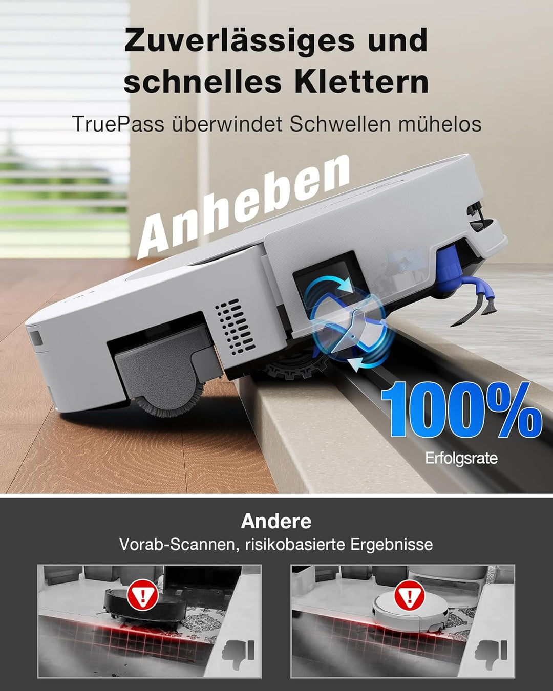ECOVACS DEEBOT T90 Omni Saugroboter mit Wischfunktion, Roboterstaubsauger 30.000 Pa, OZMO-Roller 3.0