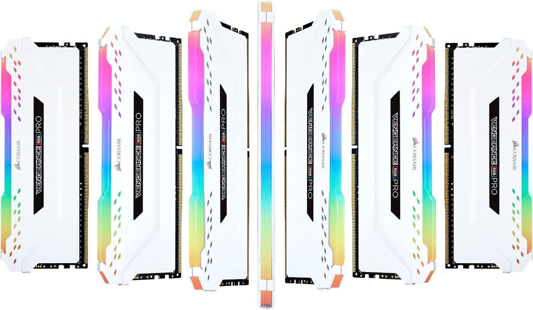 Corsair RGB PRO 16-GB DDR4 3200 MHz C16 XMP 2.0 Enthusiast RGB LED-Beleuchtung Speicherkit, Weiss, 2