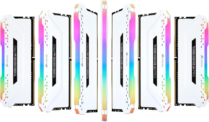Corsair RGB PRO 16-GB DDR4 3200 MHz C16 XMP 2.0 Enthusiast RGB LED-Beleuchtung Speicherkit, Weiss, 2