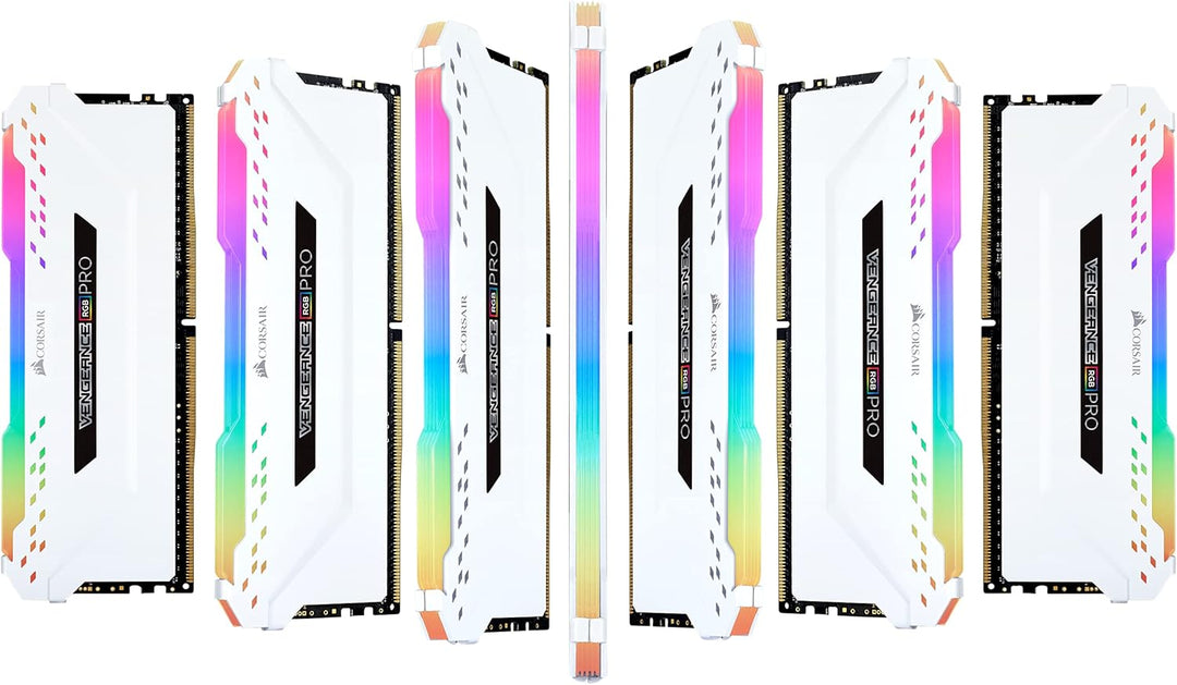 Corsair RGB PRO 16-GB DDR4 3200 MHz C16 XMP 2.0 Enthusiast RGB LED-Beleuchtung Speicherkit, Weiss, 2