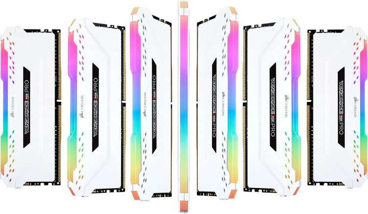 Corsair RGB PRO 16-GB DDR4 3200 MHz C16 XMP 2.0 Enthusiast RGB LED-Beleuchtung Speicherkit, Weiss, 2