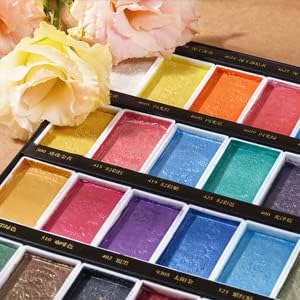 Paul Rubens Aquarellfarben Set Pearl, 36 Classic und Glossy Farben, hohe Deckkraft, gute Lichtechthe