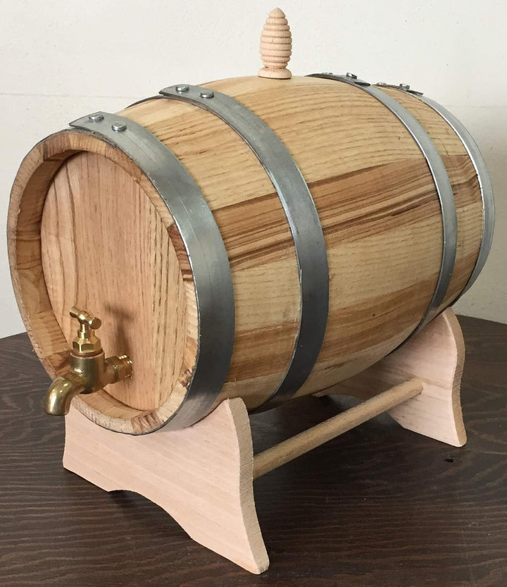 Kastanienholzfass mit Messingarmatur, Inhalt 5 Liter