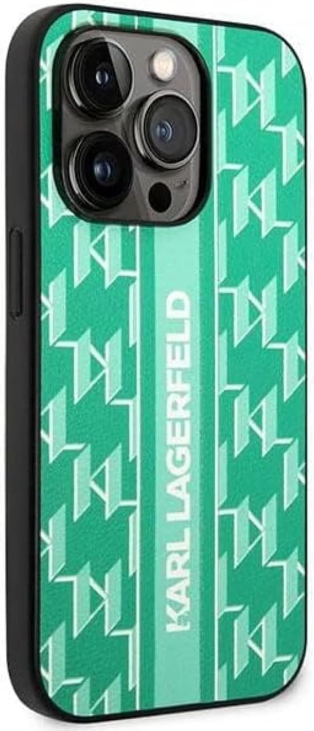 Karl Lagerfeld KLHCP14XPGKLSKN hülle für iPhone 14 Pro Max 6,7" hardcase grün/Green Monogram Stripe