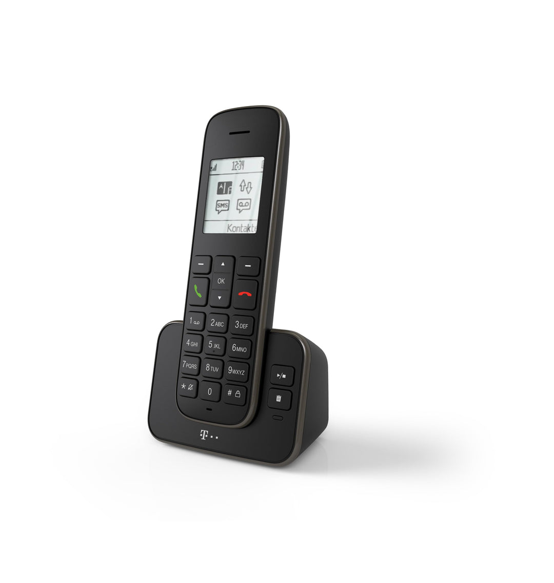 Telekom Sinus A207 Schnurlostelefon (mit Anrufbeantworter) schwarz Telefon mit Anrufbeantworter