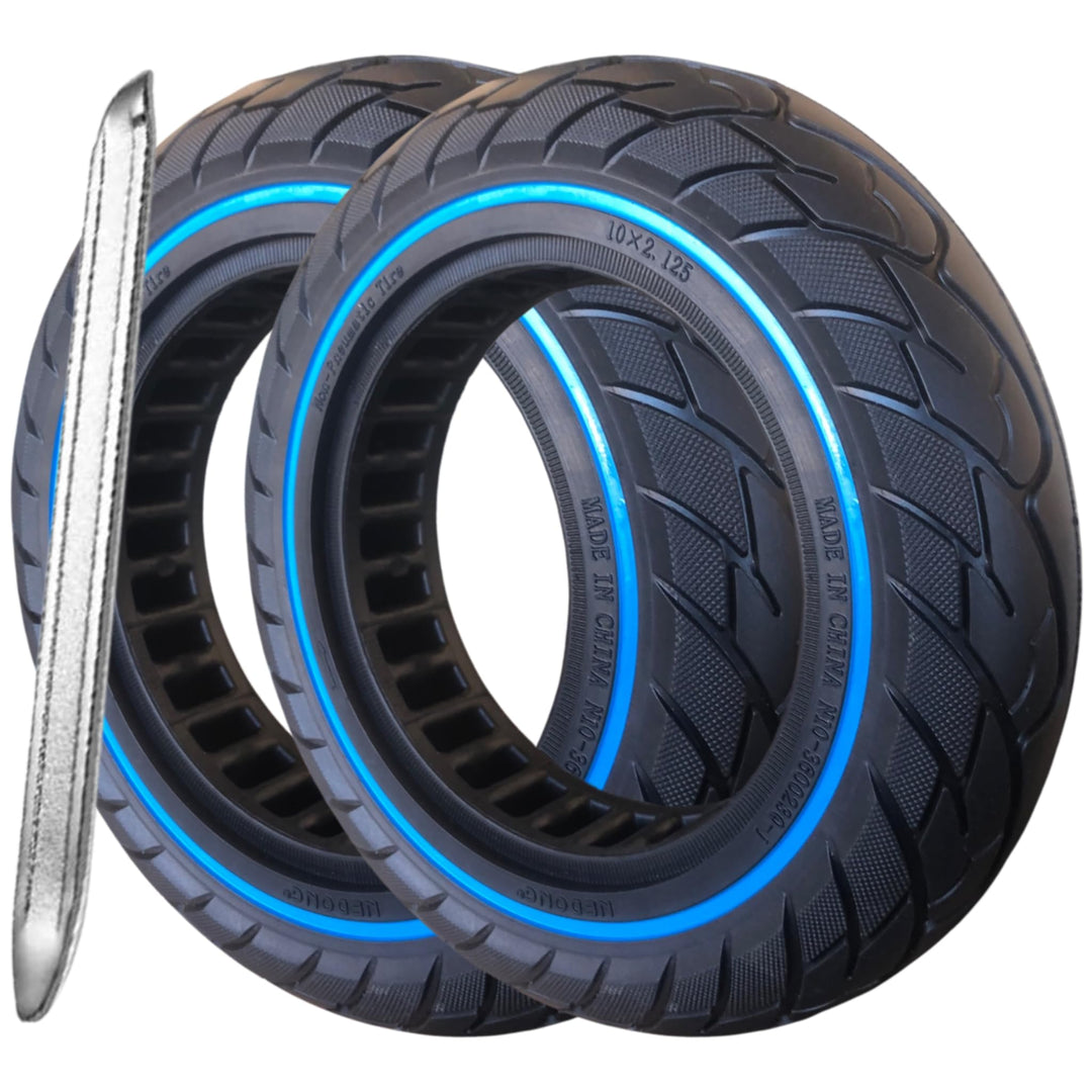 G.V.SHOP® 2pcs Vollgummi-Räder 10X2.125 Zoll für Elektroroller Vivobike S2 Max und S3 Max, Ninebot F