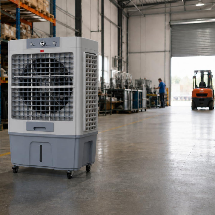 UniversalBlue Industrielles Verdampferklimagerät, 140 l, 16.000 m³/h, 750 W, Tank 140 l, motorisiert
