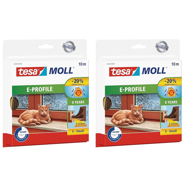 tesamoll E-Profil Gummidichtung - Selbstklebende Dichtung zum Isolieren von Spalten an Fenstern und
