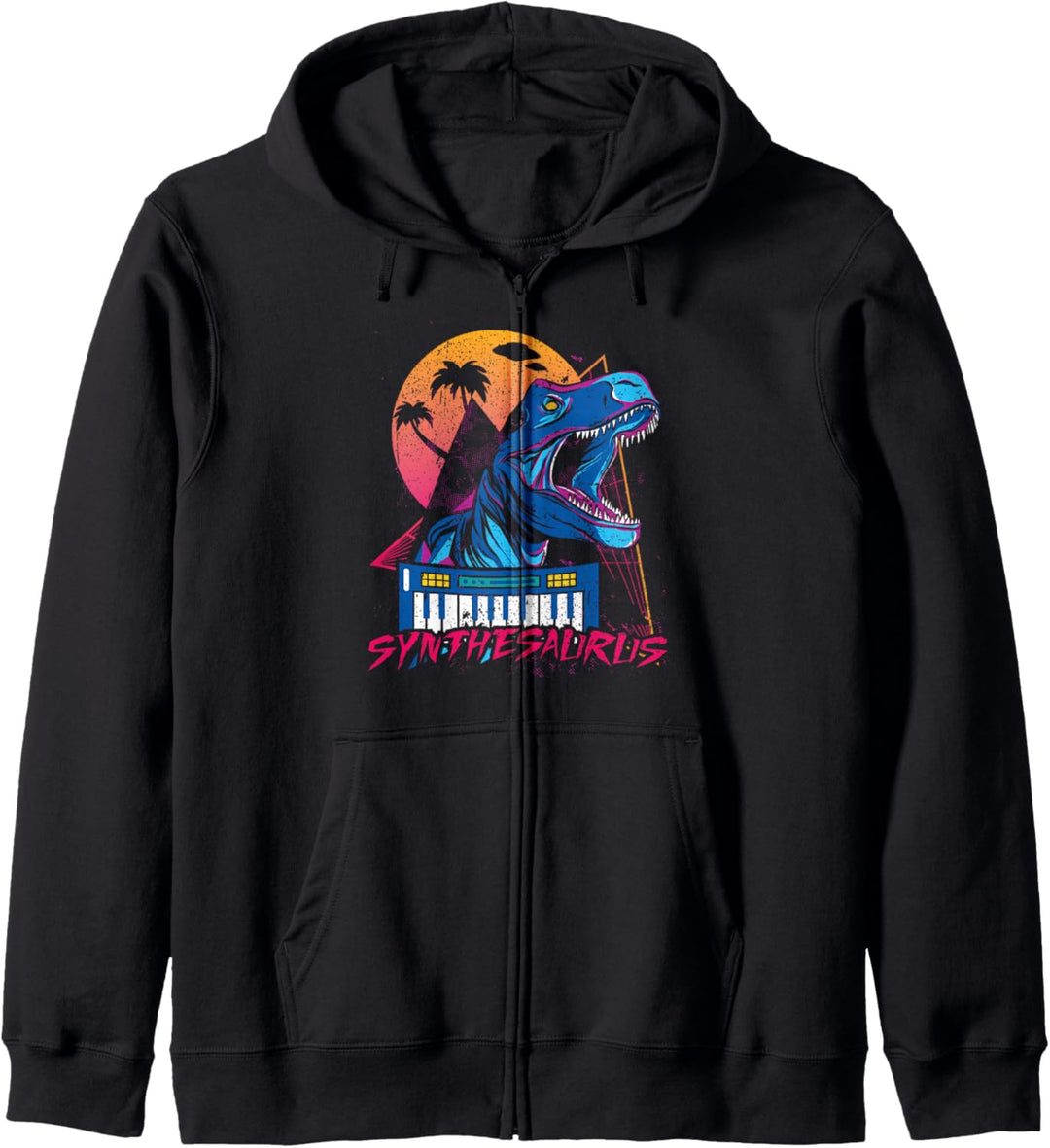 Dinosaurier Retro synthwave Kapuzenjacke