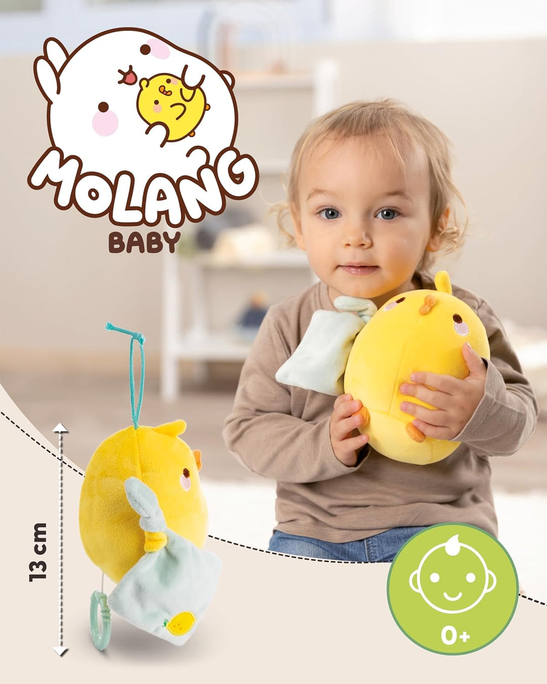 NICI Spieluhr Baby Einschlafhilfe Piu Piu 13 cm mit sanfter, beruhigender Gute-Nacht-Melodie - Flaus