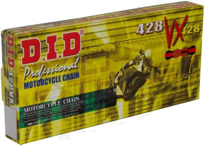 DID Kette 428 VX, 138 Glieder (X-Ring gold), offen mit Clipschloss