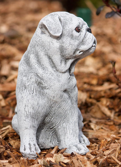 stoneandstyle Steinfigur Hund Mops, Frost- und Wetterfest, massiver Steinguss